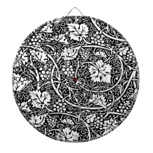 William Morris Svart Vitt Druvvinemönster Darttavla