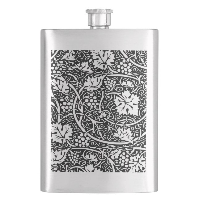 William Morris Svart Vitt Druvvinemönster Fickplunta (Framsidan)