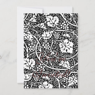 William Morris Svart Vitt Druvvinemönster Inbjudningar