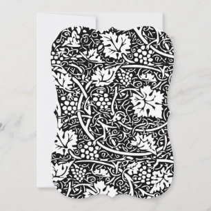 William Morris Svart Vitt Druvvinemönster Inbjudningar