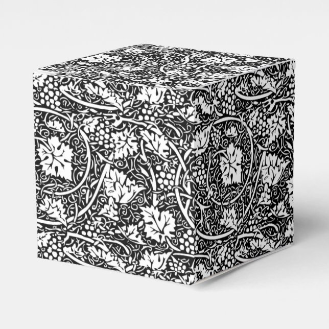 William Morris Svart Vitt Druvvinemönster Presentaskar (Framsidan Sidan)