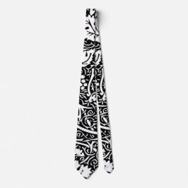 William Morris Svart Vitt Druvvinemönster Slips