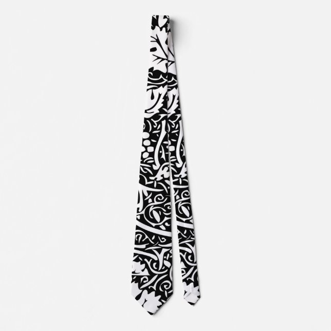 William Morris Svart Vitt Druvvinemönster Slips (Framsida)