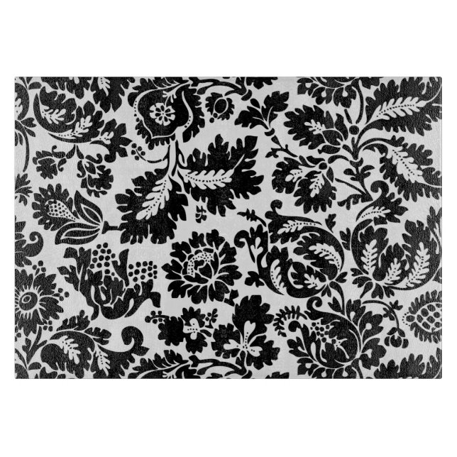 William Morris Svart Vitt Venetianskt Blommönster (Framsidan)