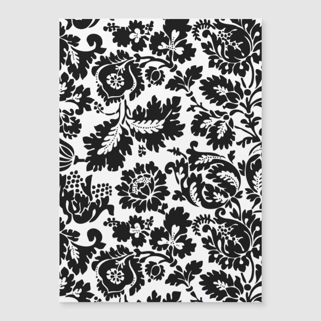 William Morris Svart Vitt Venetianskt Blommönster (Framsida)