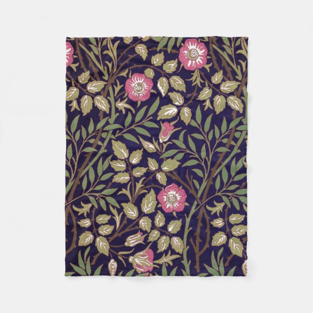 William Morris Sweet Briar Blommigt Art nouveau Fleecefilt (Framsidan)