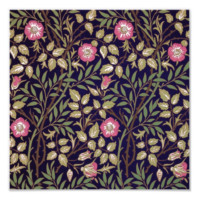 William Morris Sweet Briar Blommigt Art nouveau Fototryck (Framsidan)