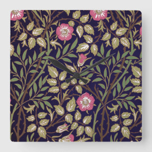 William Morris Sweet Briar Blommigt Art nouveau Fyrkantig Klocka