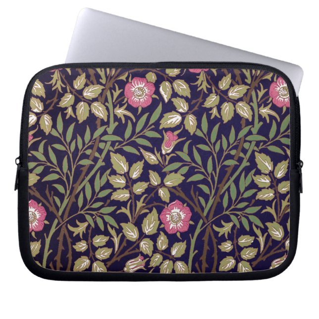 William Morris Sweet Briar Blommigt Art nouveau Laptop Sleeve (Framsidan)