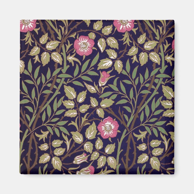 William Morris Sweet Briar Blommigt Art nouveau Magnet (Framsidan)
