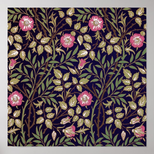 William Morris Sweet Briar Blommigt Art nouveau Poster (Framsidan)