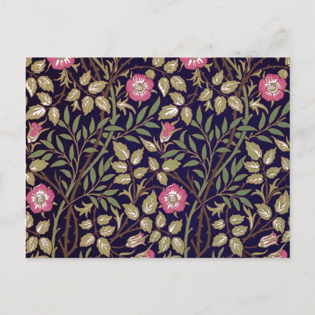 William Morris Sweet Briar Blommigt Art nouveau Vykort (Framsida)