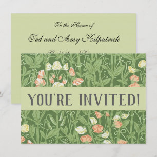 William Morris Sweet Pea Blommigt Design Inbjudningar
