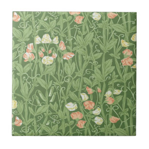 William Morris Sweet Pea Blommigt Design Kakelplatta