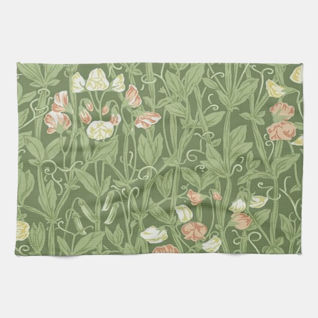 William Morris Sweet Pea Blommigt Design Kökshandduk (Horisontell)