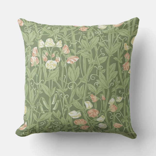 William Morris Sweet Pea Blommigt Design Kudde (Framsida)