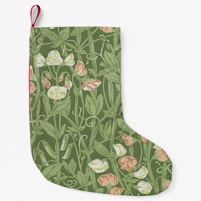 William Morris Sweet Pea Blommigt Design Liten Julstrumpa (Framsidan)