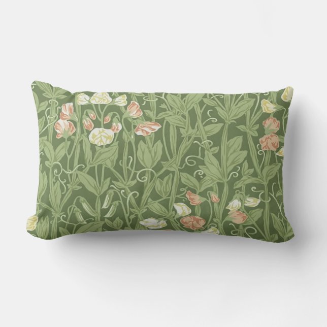William Morris Sweet Pea Blommigt Design Lumbarkudde (Framsida)