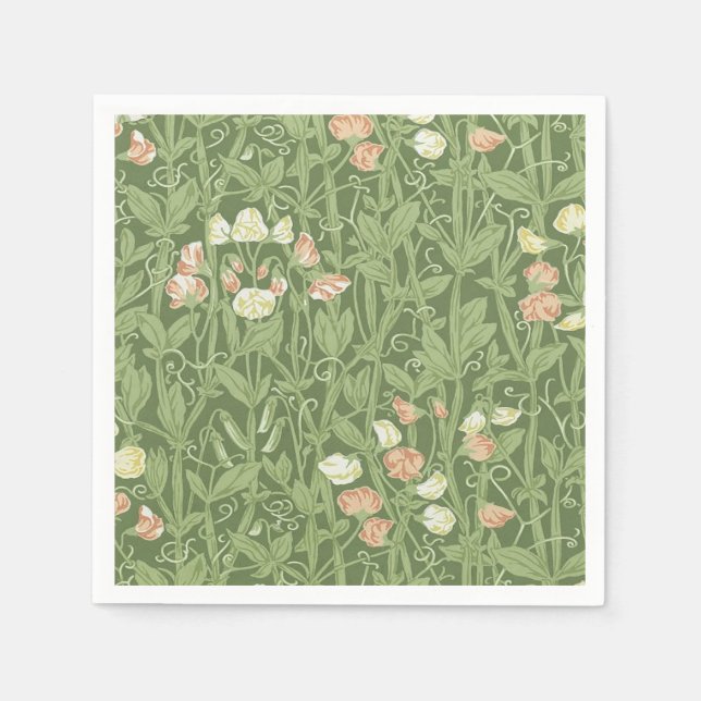 William Morris Sweet Pea Blommigt Design Pappersservett (Framsidan)