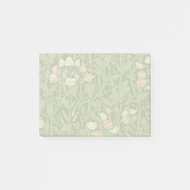 William Morris Sweet Pea Blommigt Design Post-it Block (Framsida)