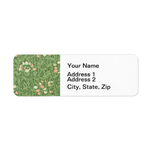 William Morris Sweet Pea Blommigt Design Returadress Etikett