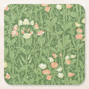 William Morris Sweet Pea Blommigt Design Underlägg Papper Kvadrat