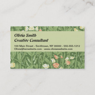 William Morris Sweet Pea Blommigt Design Visitkort