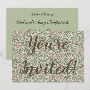 William Morris Sweetbriar Blommigt Art nouveau Inbjudningar