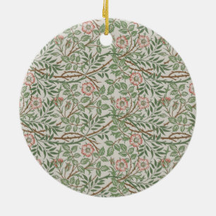 William Morris Sweetbriar Blommigt Art nouveau Julgransprydnad Keramik