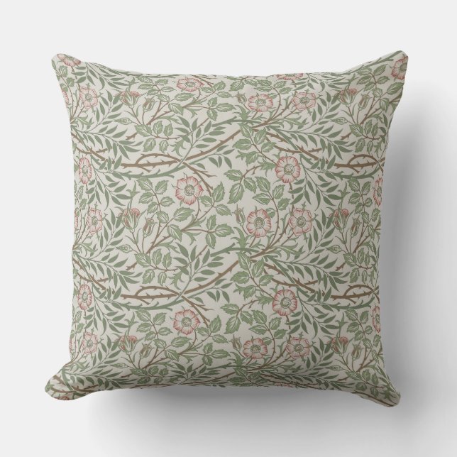 William Morris Sweetbriar Blommigt Art nouveau Kudde (Framsida)