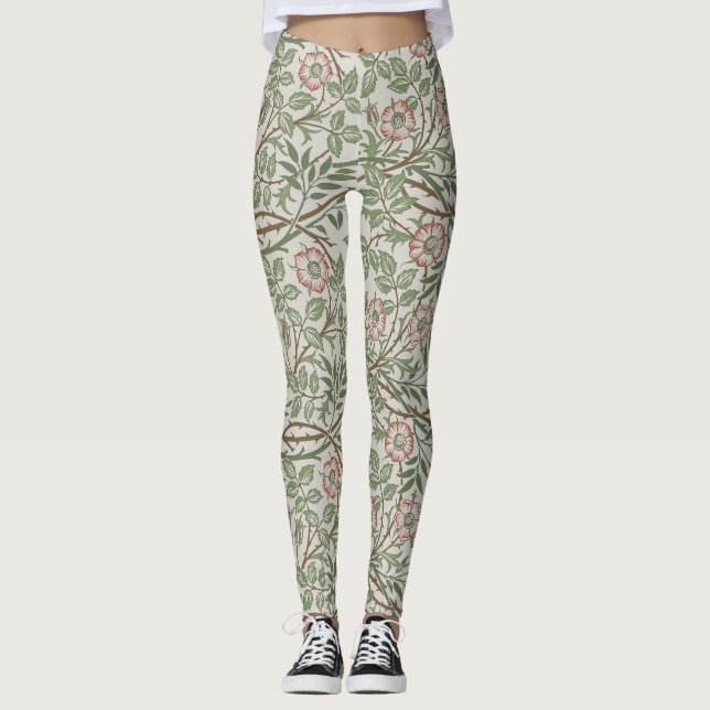 William Morris Sweetbriar Blommigt Art nouveau Leggings (Framsida)