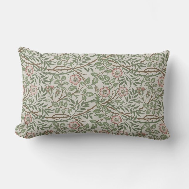 William Morris Sweetbriar Blommigt Art nouveau Lumbarkudde (Framsida)