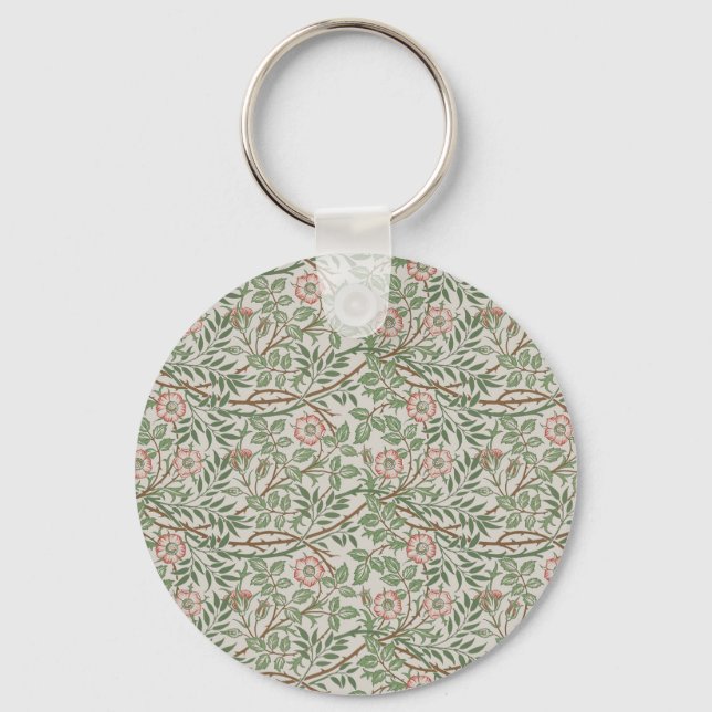 William Morris Sweetbriar Blommigt Art nouveau Nyckelring (Framsida)