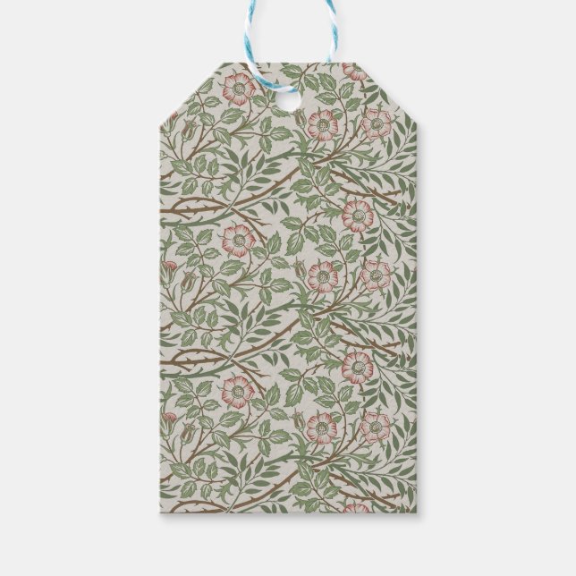 William Morris Sweetbriar Blommigt Art nouveau Presentetikett (Framsidan)