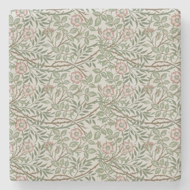 William Morris Sweetbriar Blommigt Art nouveau Stenunderlägg (Framsidan)