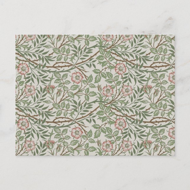 William Morris Sweetbriar Blommigt Art nouveau Vykort (Framsida)