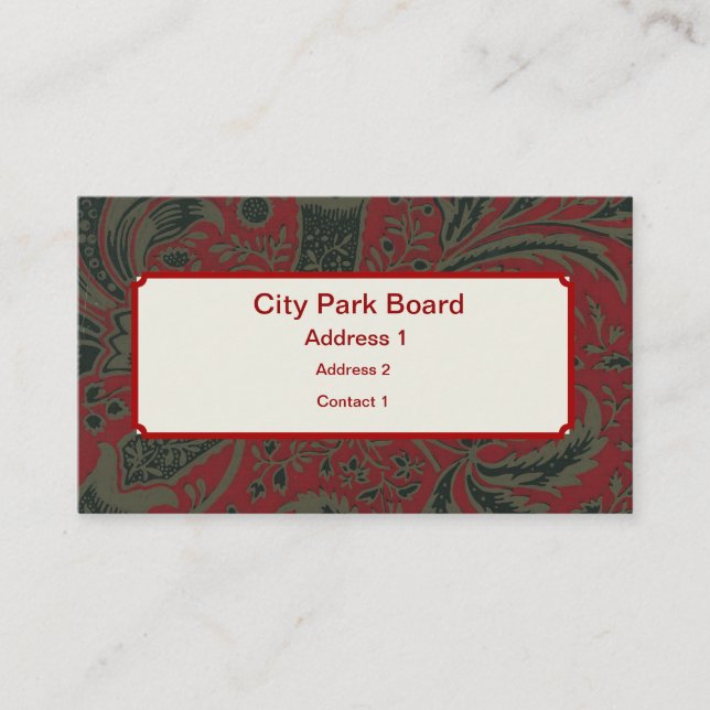 William Morris Tapet Design Visitkort (Framsida)