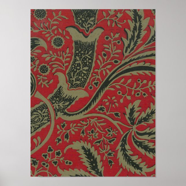 William Morris - Tapet-exempel med bamboo Poster (Framsidan)