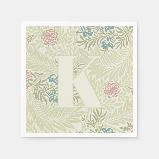 William Morris Teal Blue & Rosa Larkspur Mönster Pappersservett (Framsidan)