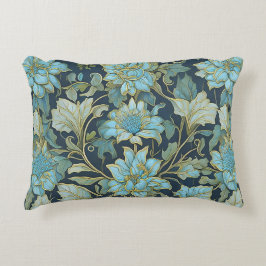 William Morris Teal Flowers Prydnadskudde