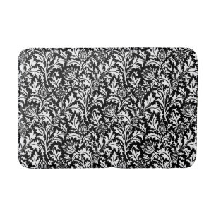 William Morris Thistle Damask, Black and White Badrumsmatta