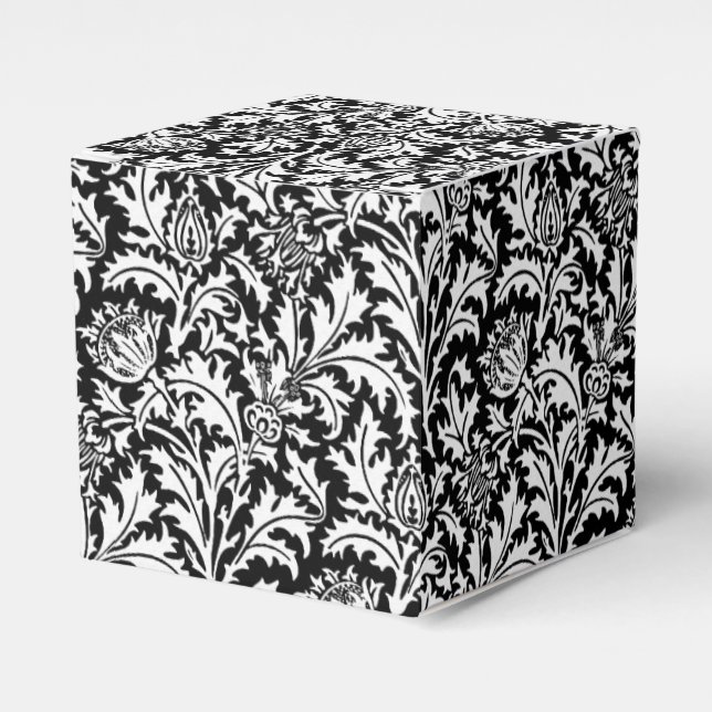 William Morris Thistle Damask, Black and White Presentaskar (Framsidan Sidan)
