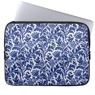 William Morris Thistle Damask, Cobalt Blue & White Laptop Fodral