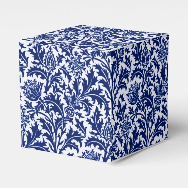 William Morris Thistle Damask, Cobalt Blue & White Presentaskar (Framsidan Sidan)