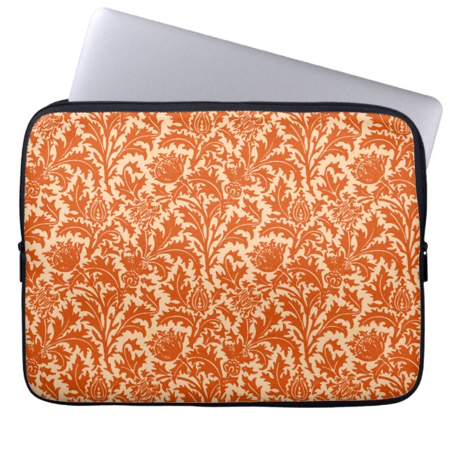 William Morris Thistle Damask, Mandarin Orange Laptop Fodral (Framsidan)