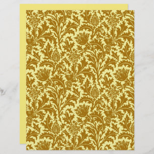 William Morris Thistle Damask, Mustard Guld