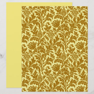 William Morris Thistle Damask, Mustard Guld