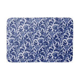 William Morris Thistle Damask, Navy Blue and White Badrumsmatta