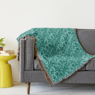 William Morris Thistle Damask, Turcos och Aqua Mysfilt