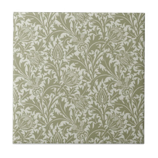 William Morris Thistle Sage Grönt Mönster Kakelplatta